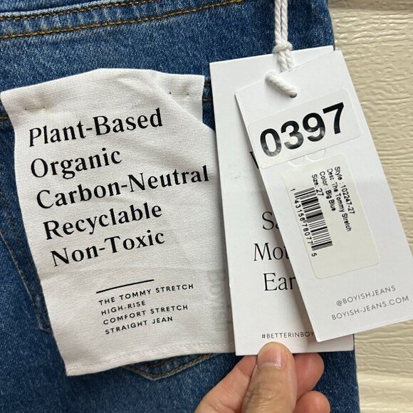 Boyish TheTOMMY Stretch Jeans Sz 27 Highrise Straight in BIG BLUE - Picture 5 of 10